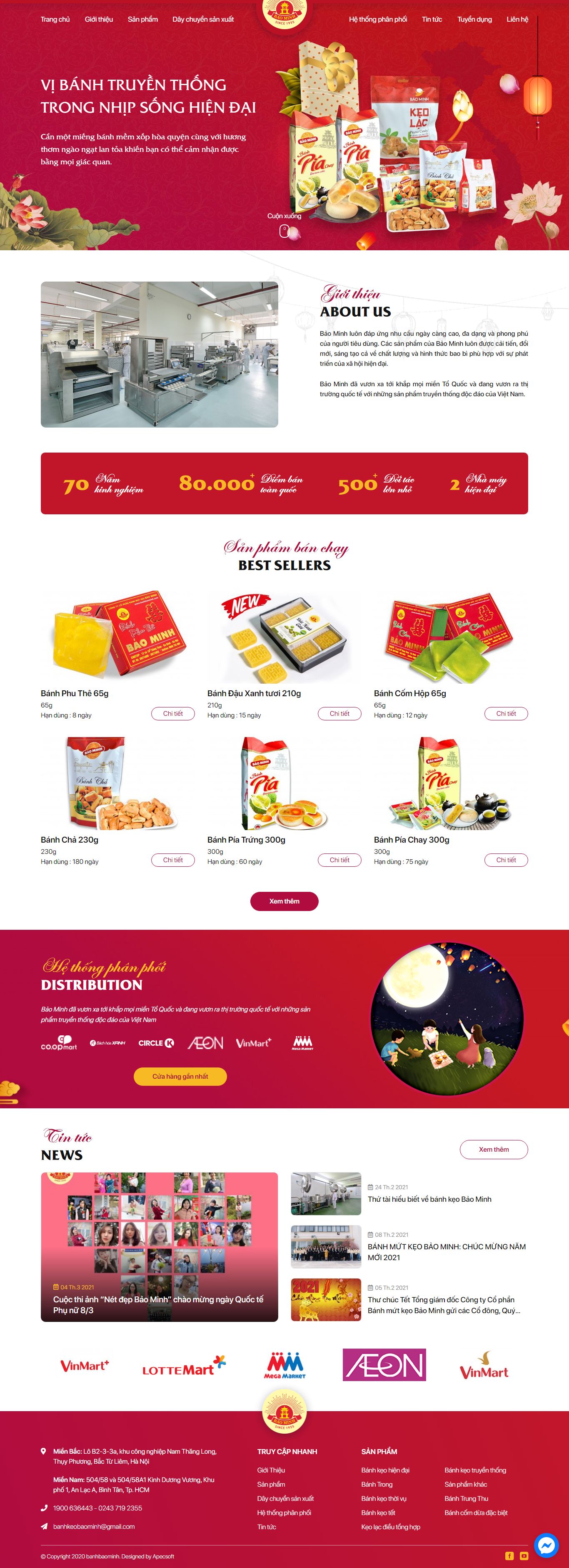 Thiết kế Website web bán bánh trung thu - banhbaominhcom