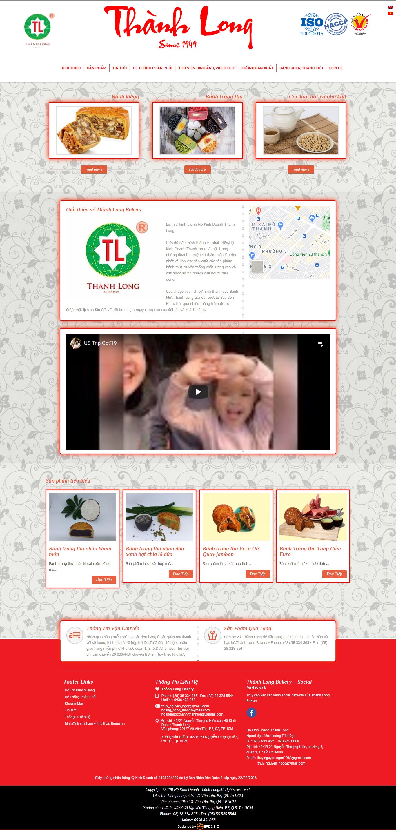 Thiết kế Website web bán bánh trung thu - banhmutthanhlongcom