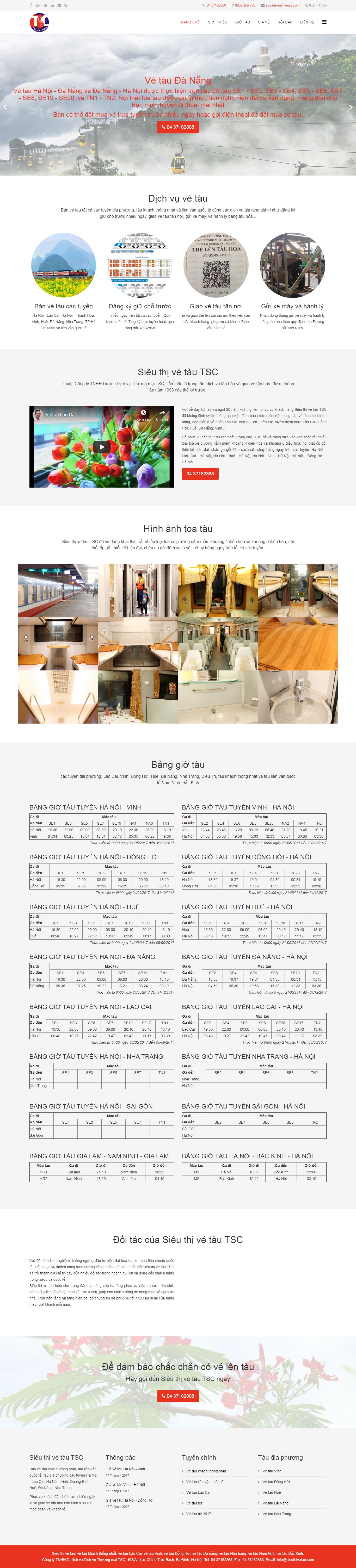 Thiết kế Website web đại lý vé tàu - wwwsieuthivetaucom