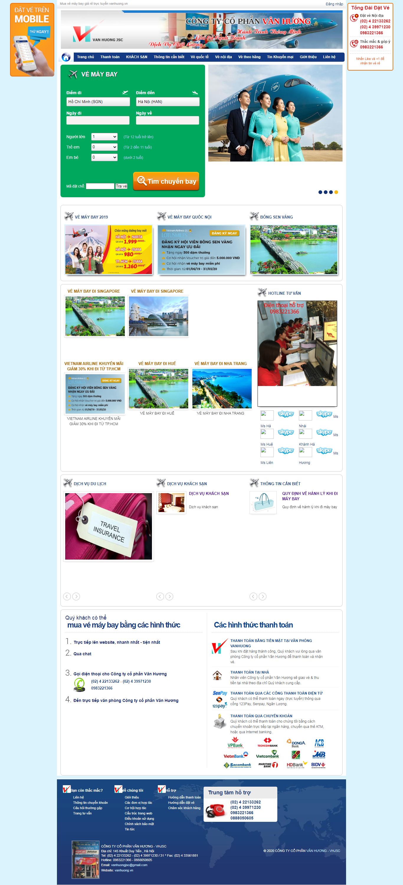 Thiết kế Website web đại lý vé tàu - vanhuongvn