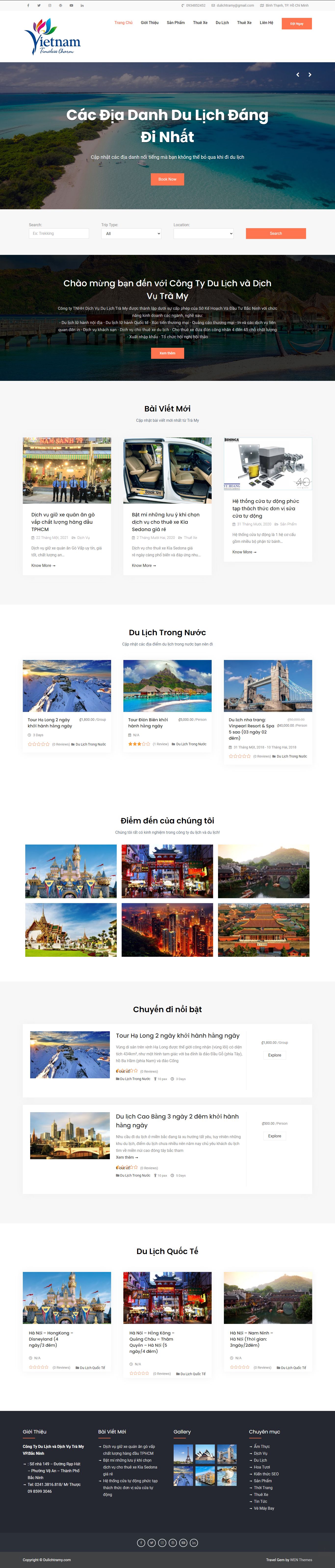 Thiết kế Website web đại lý vé tàu - dulichtramycom
