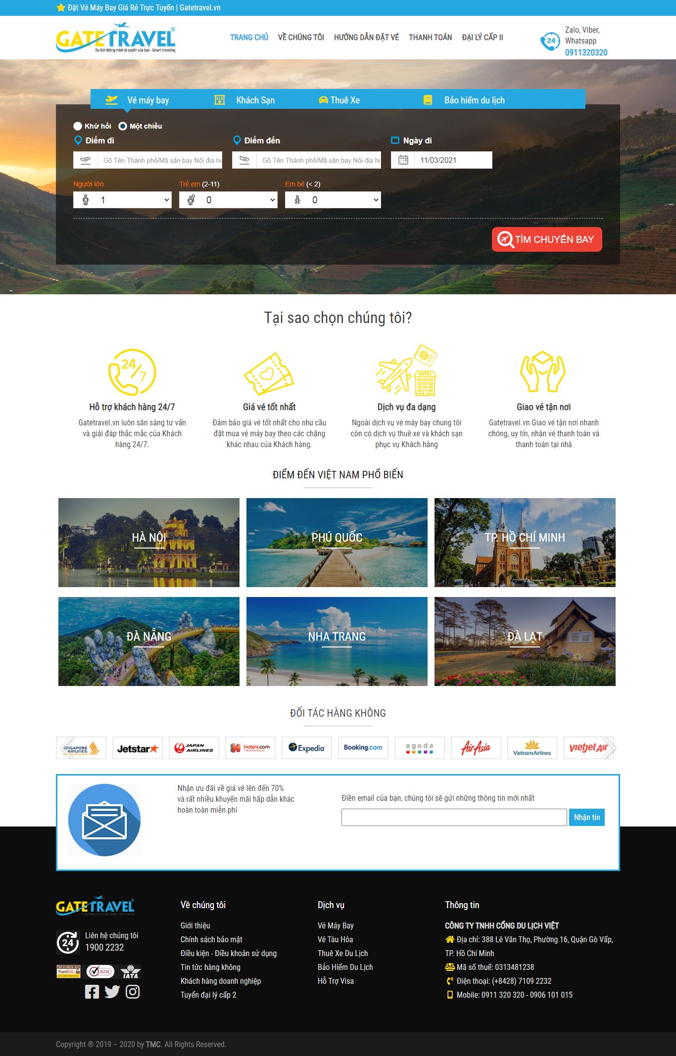 Thiết kế Website web bán vé tàu - gatetravelvn