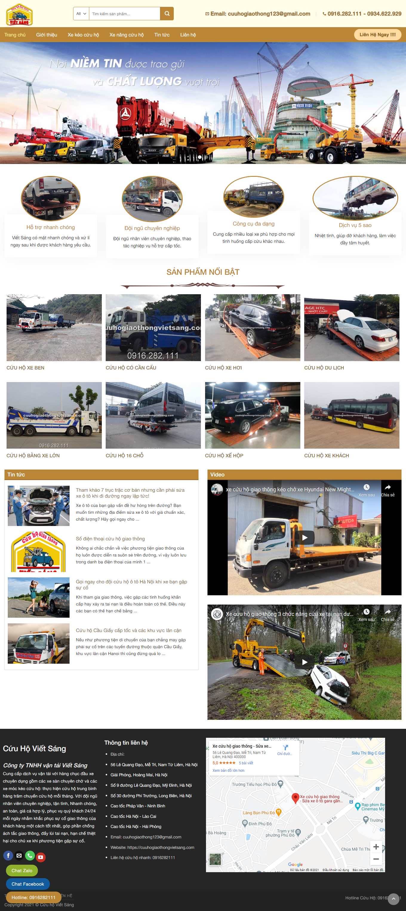 Thiết kế Website web cứu hộ giao thông - cuuhogiaothongvietsangcom