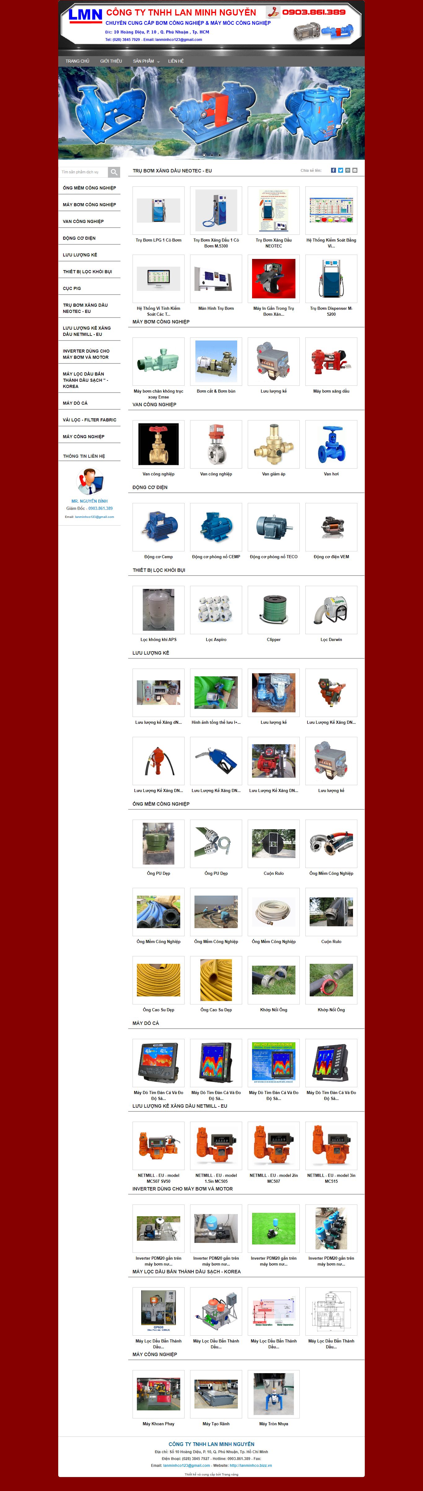 Thiết kế Website web máy móc thiết bị - lanminhcobizzvn