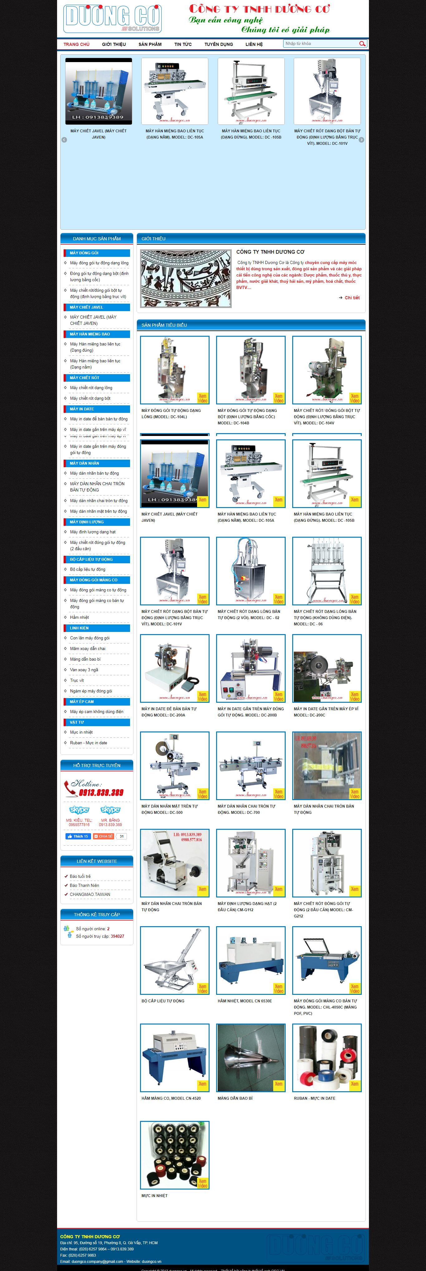 Thiết kế Website web máy móc thiết bị - duongcovn
