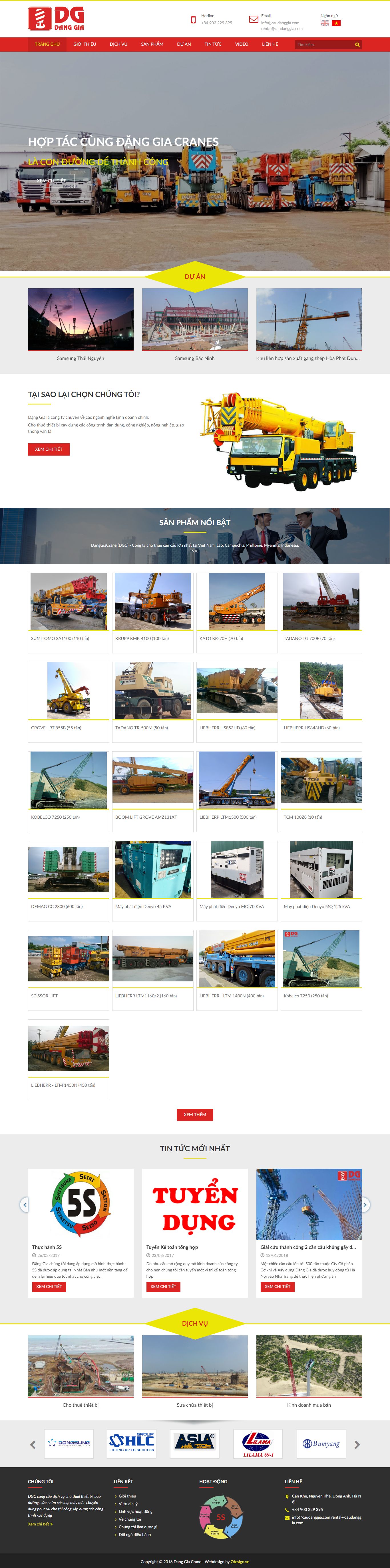 Thiết kế Website web máy móc thiết bị - caudanggiacom