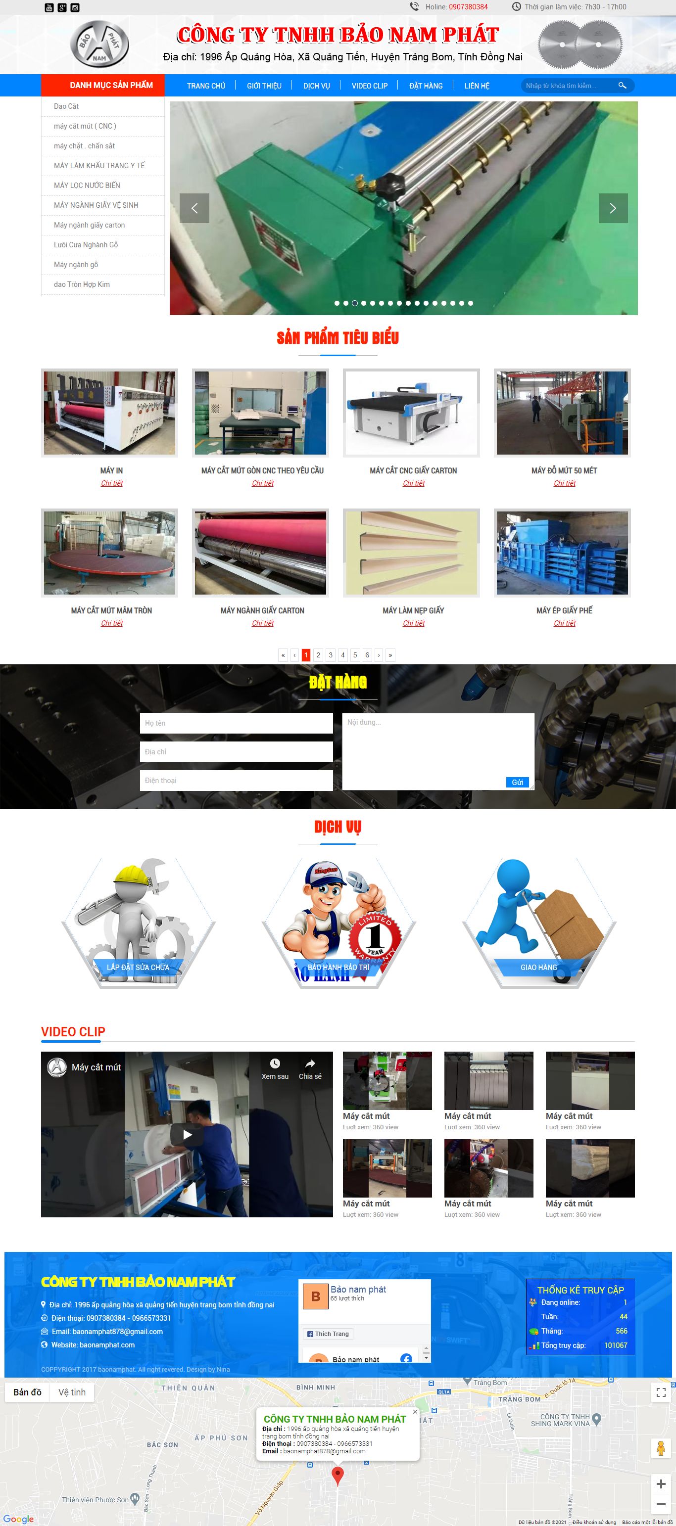 Thiết kế Website web máy móc thiết bị - baonamphatcom