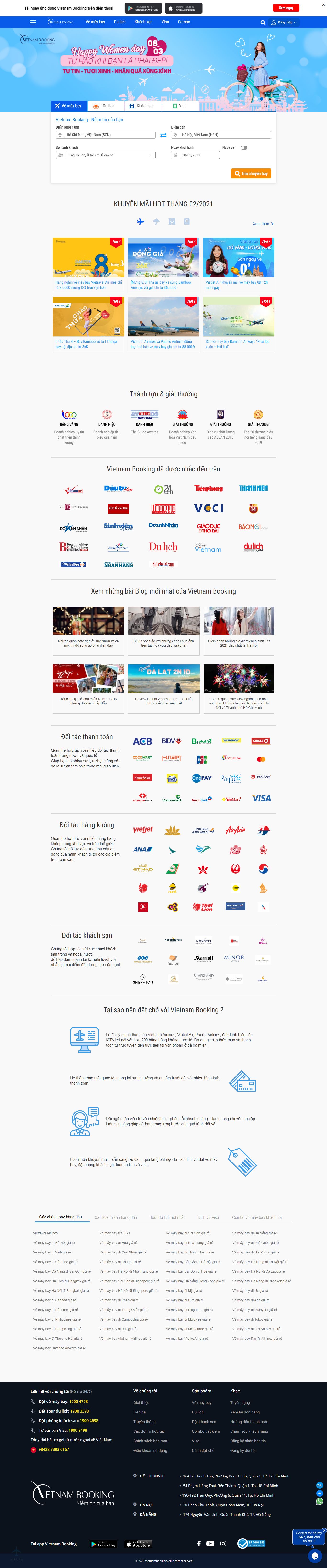 Thiết kế Website web đại lý vé máy bay - wwwvietnambookingcom