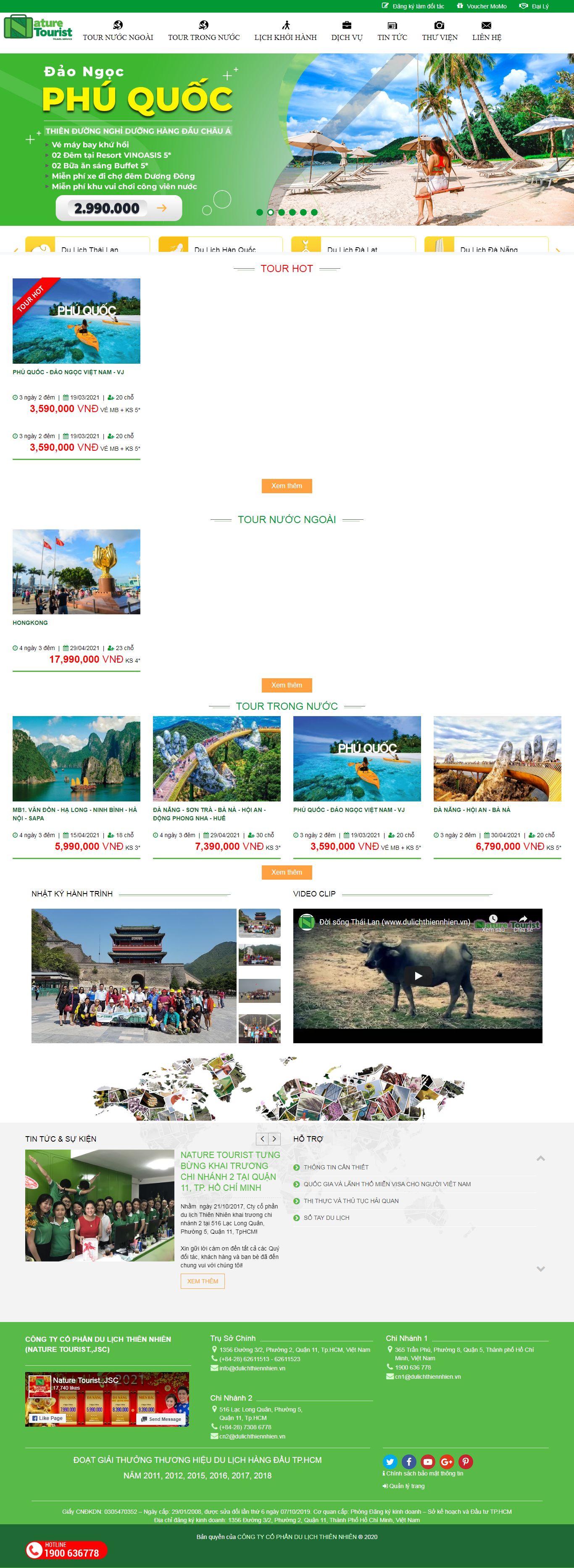 Thiết kế Website web đại lý vé máy bay - dulichthiennhienvn