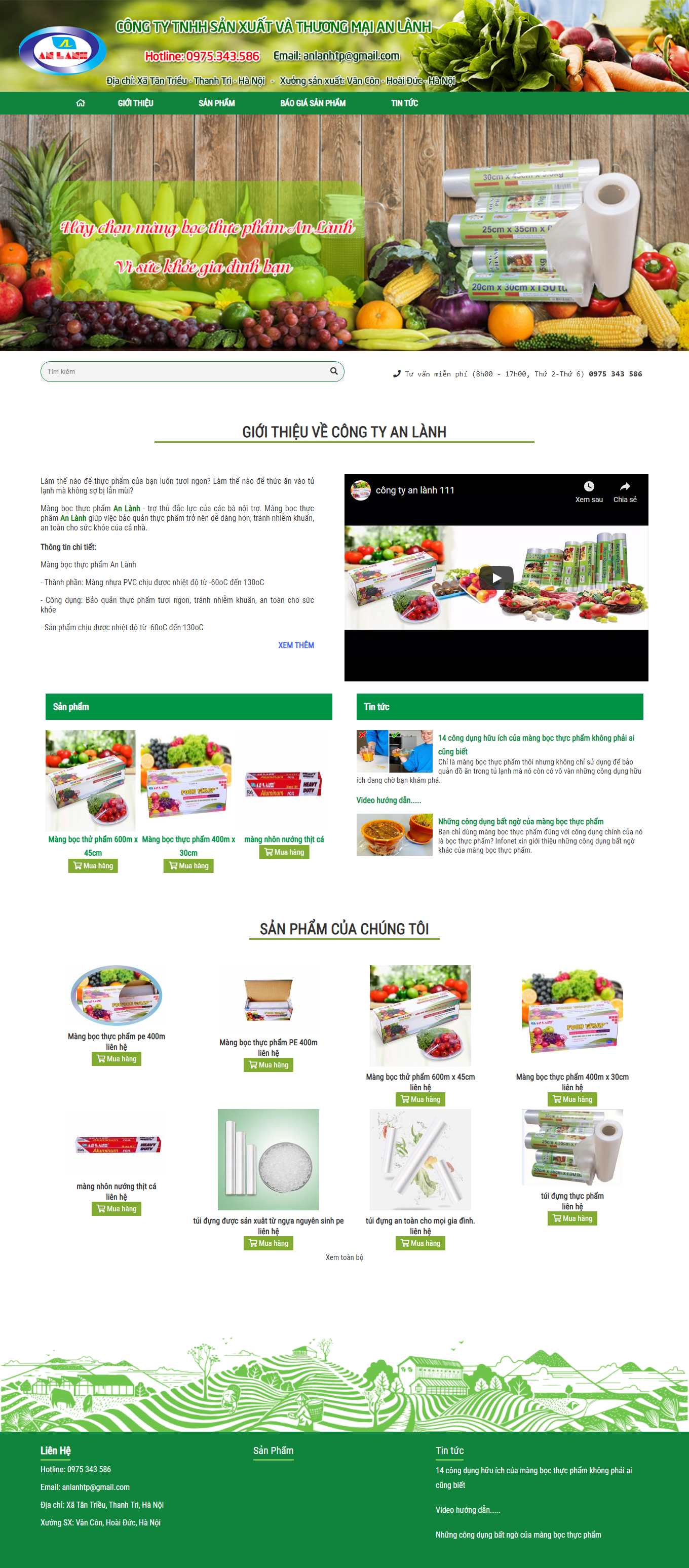 Thiết kế Website web màng bọc thực phẩm - anlanhorg