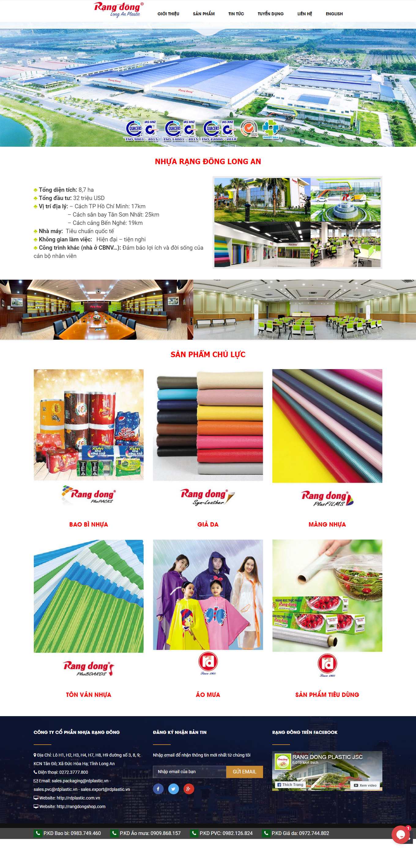 Thiết kế Website web màng phủ công nghiệp - rdplasticcomvn