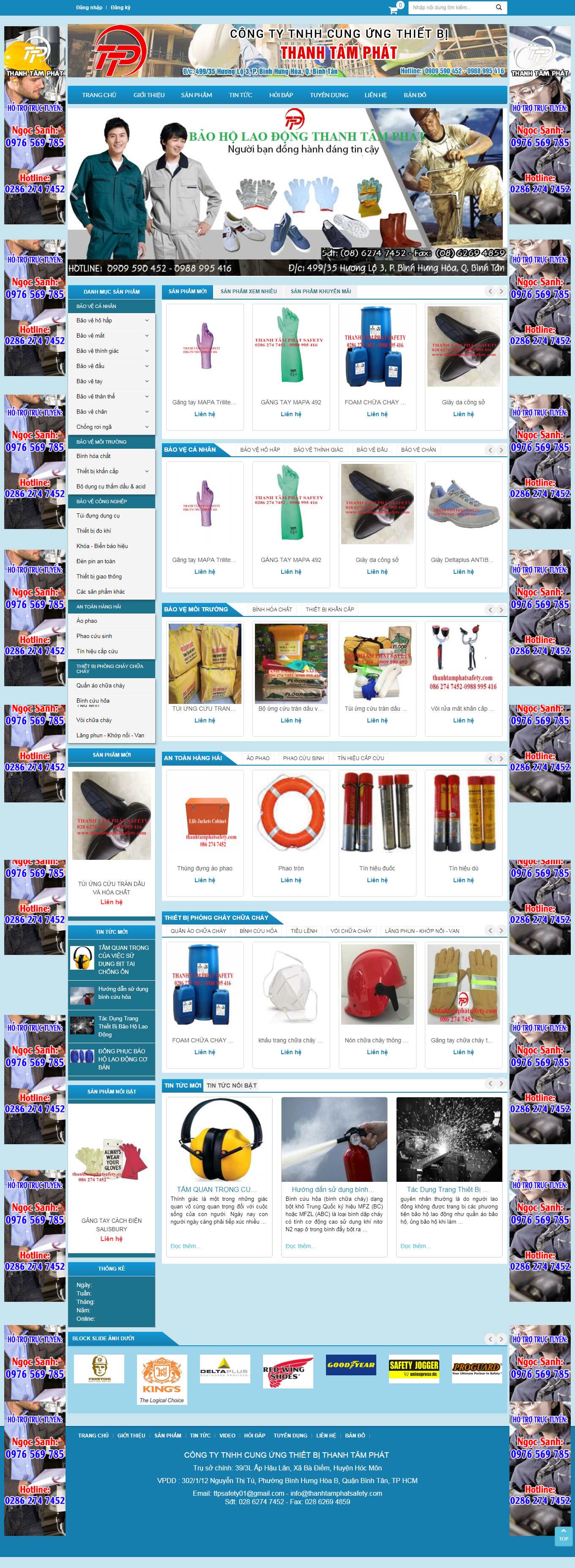 Thiết kế Website web đồ bảo hộ - thanhtamphatsafetycom