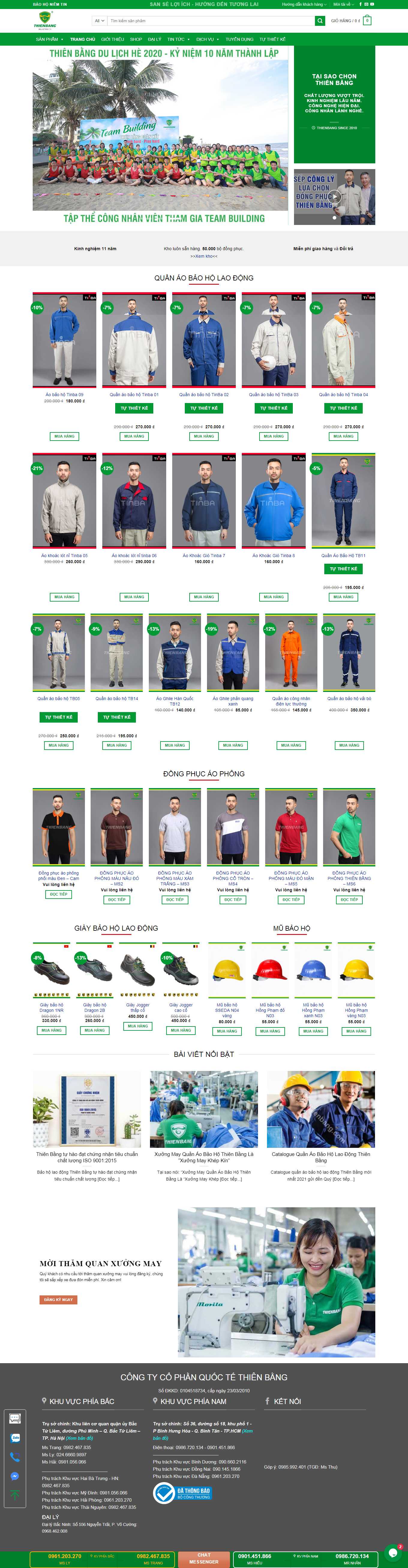 Thiết kế Website web đồ bảo hộ - thienbangcom