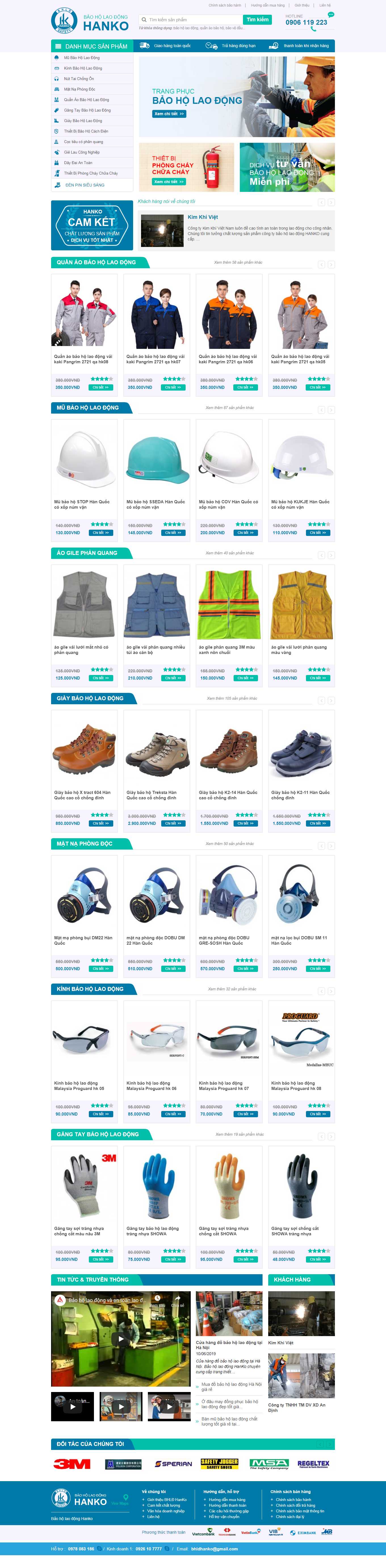 Thiết kế Website web gang tay bảo hộ - baoholaodong-hanoicom