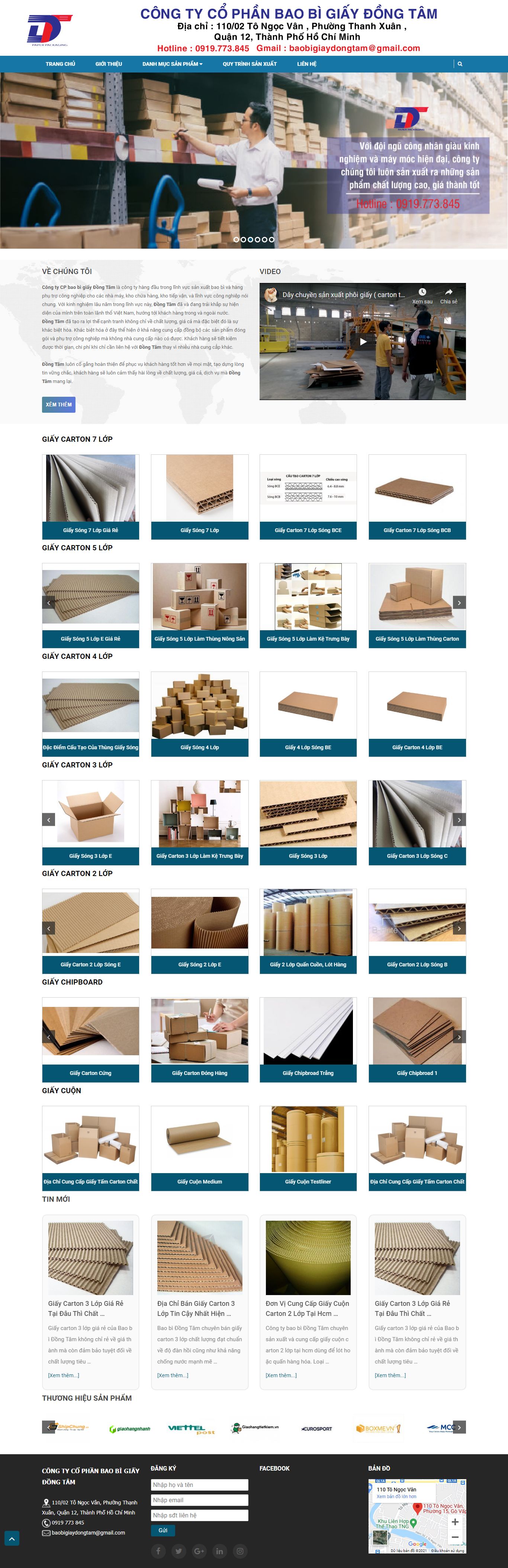 Thiết kế Website web bao bì giấy - baobidongtamcomvn