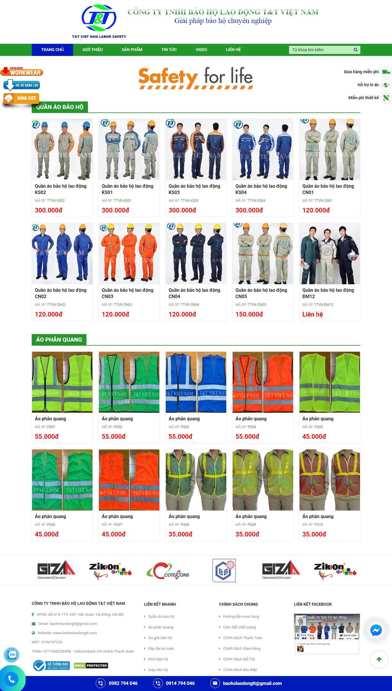 Thiết kế Website web gang tay bảo hộ - baoholaodongttcom