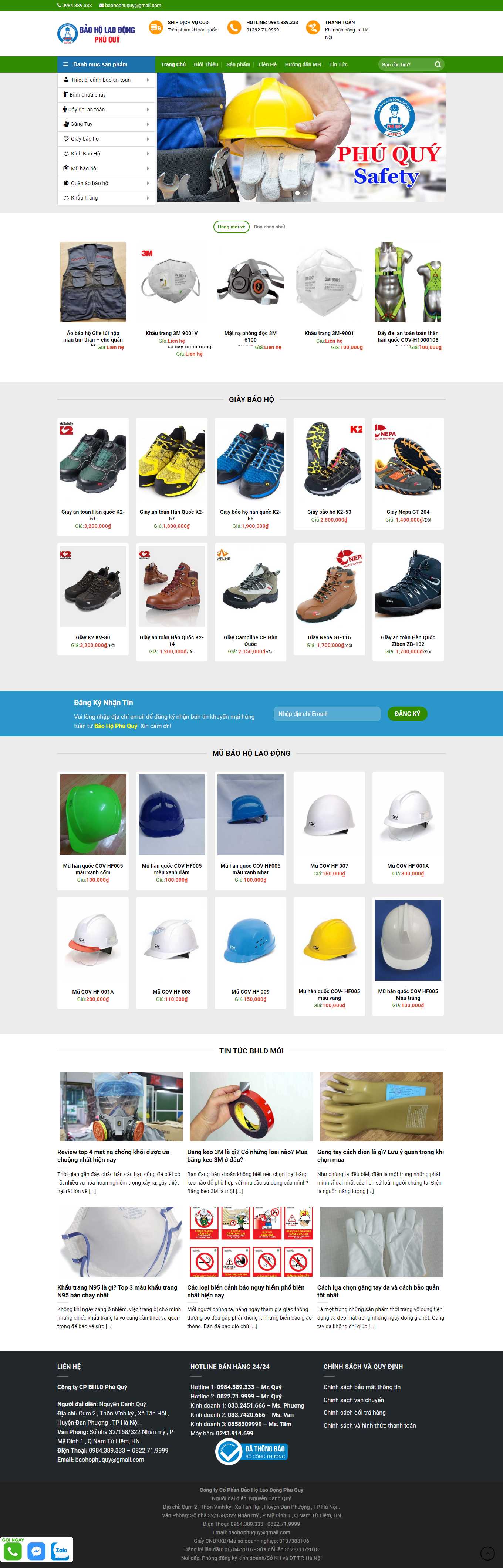 Thiết kế Website web gang tay bảo hộ - baohophuquyvn