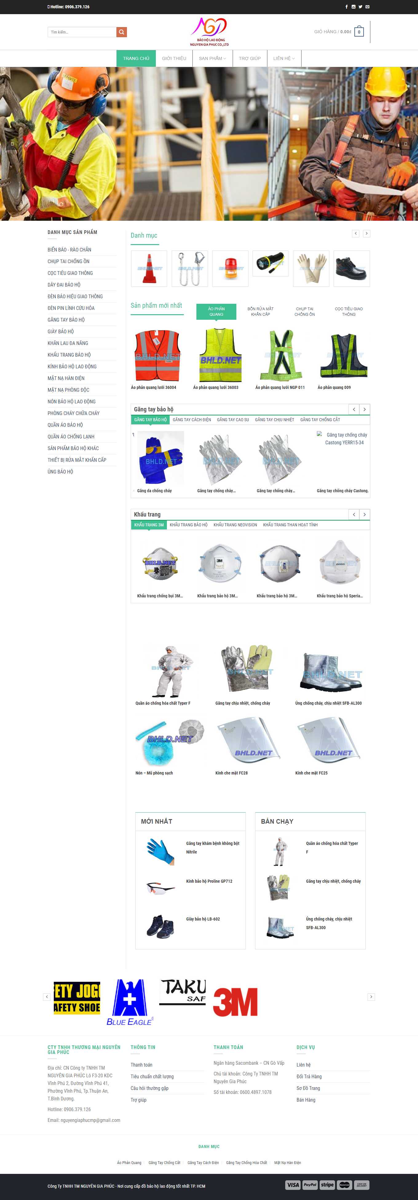 Thiết kế Website web khẩu trang bảo hộ - bhldnet