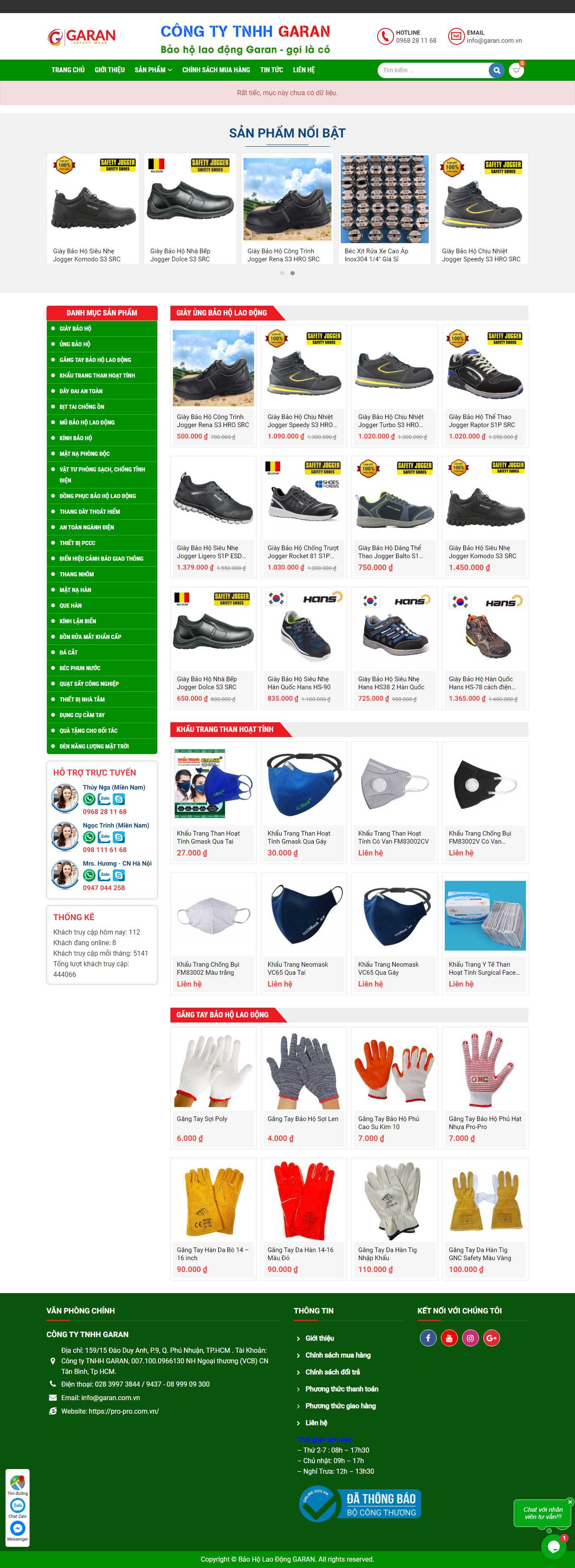 Thiết kế Website web khẩu trang bảo hộ - pro-procomvn