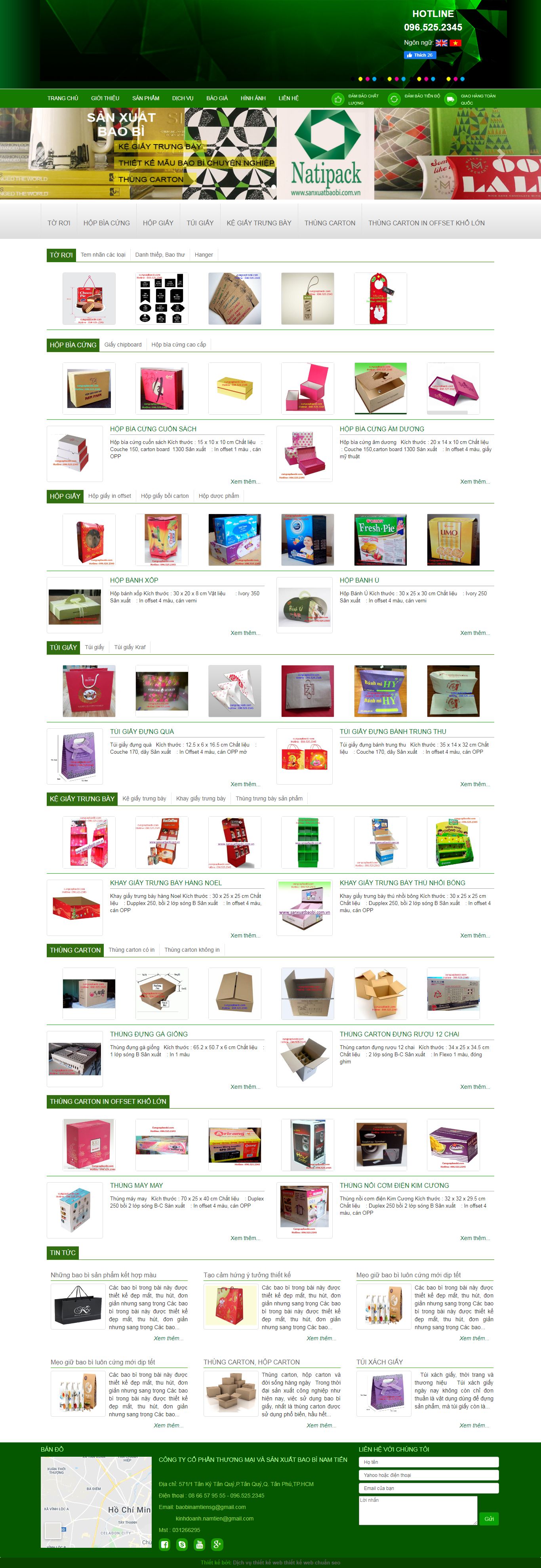 Thiết kế Website web bao bì giấy - cungcapbaobicom