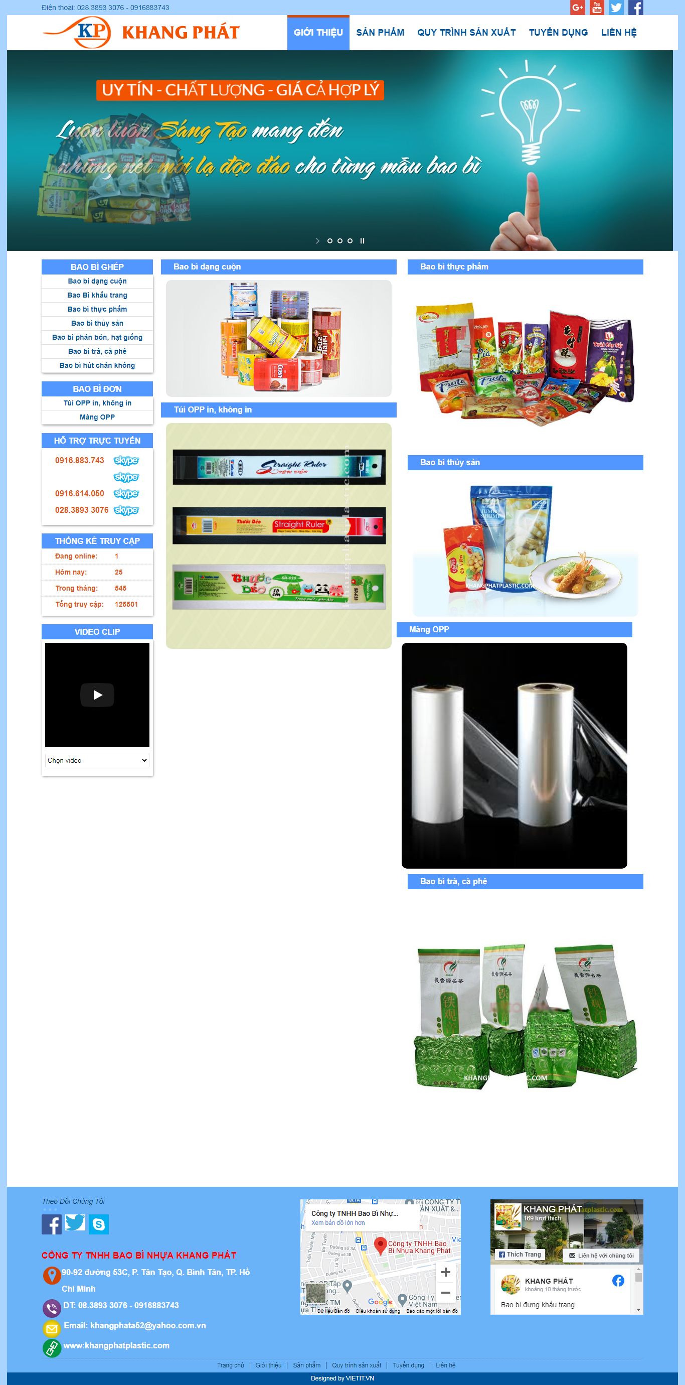 Thiết kế Website web bao bì nhựa - khangphatplasticcom