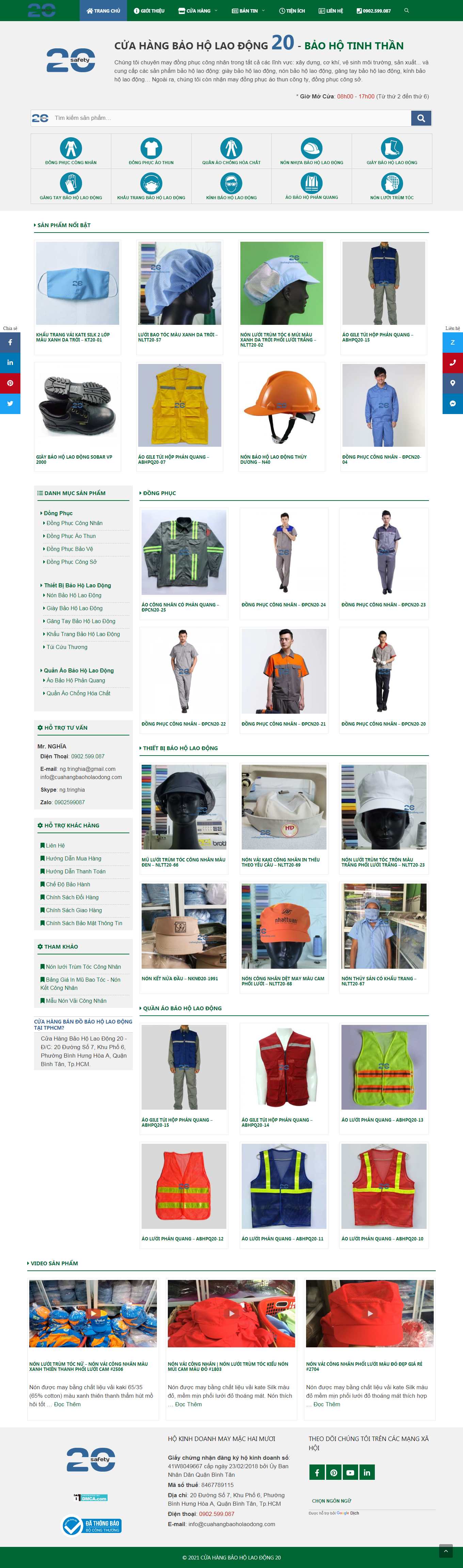 Thiết kế Website web kính bảo hộ lao động - cuahangbaoholaodongcom