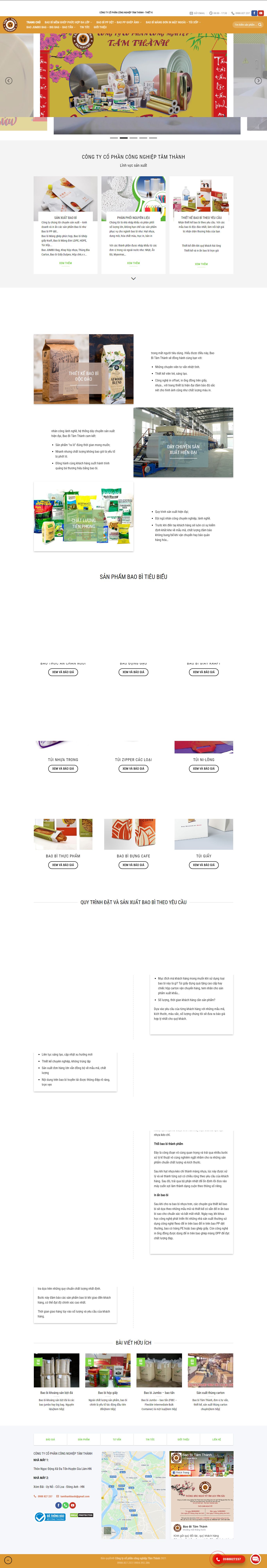 Thiết kế Website web bao bì nhựa - tamthanhcomvn