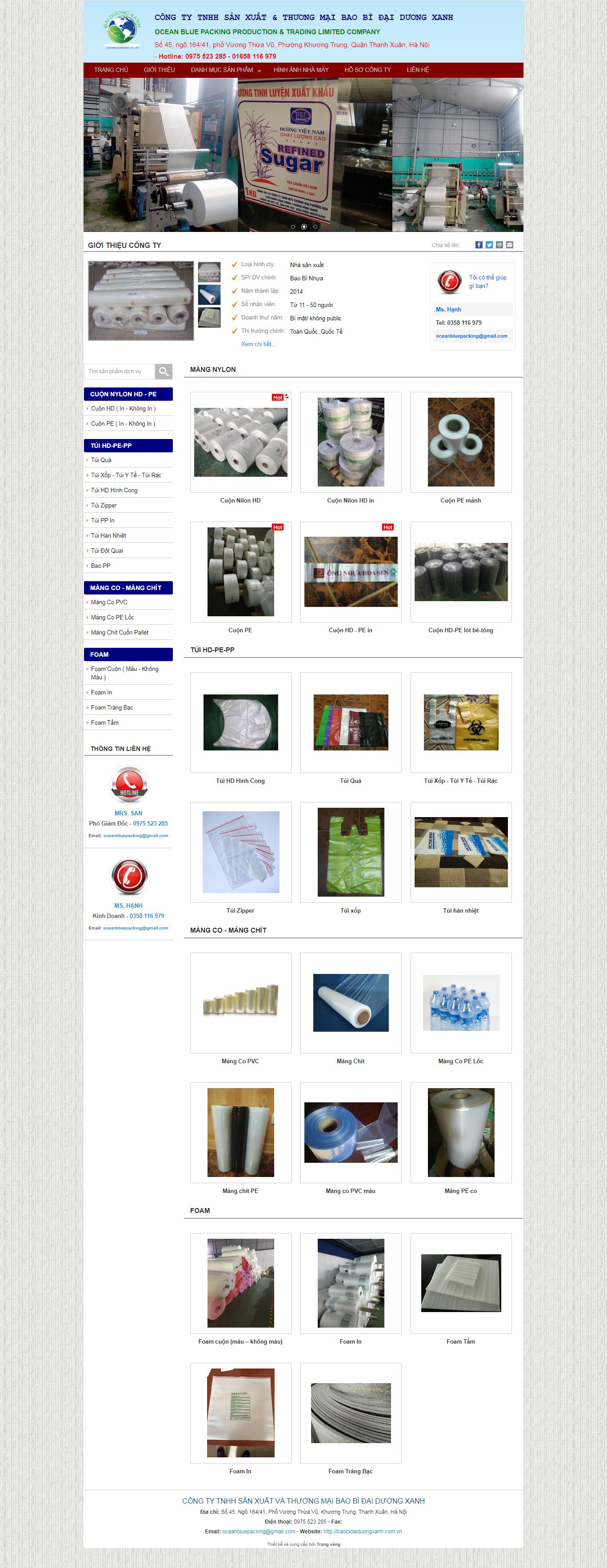 Thiết kế Website web bao bì nhựa - baobidaiduongxanhcomvn