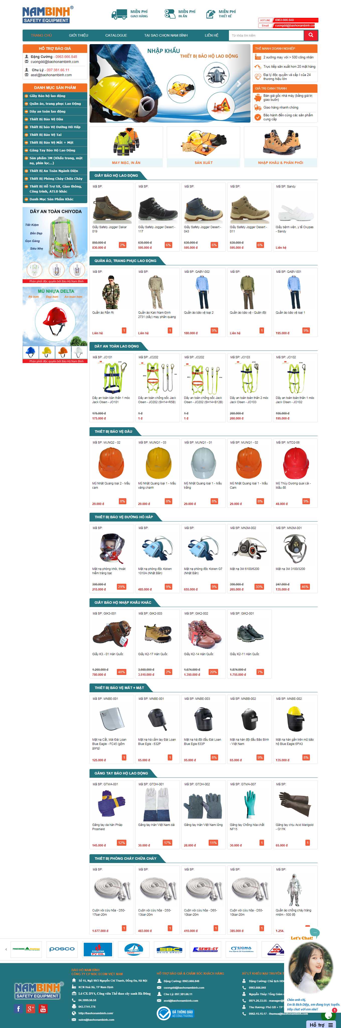 Thiết kế Website web quần áo bảo hộ - baohonambinhcom