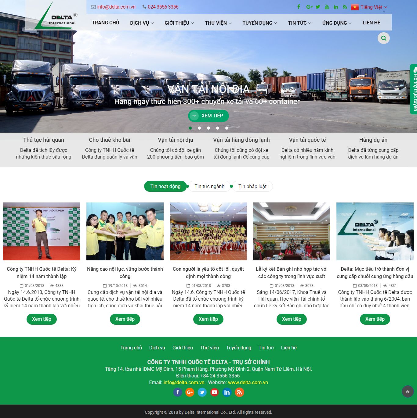 Thiết kế Website web vận chuyển đơn hàng - wwwdeltacomvn