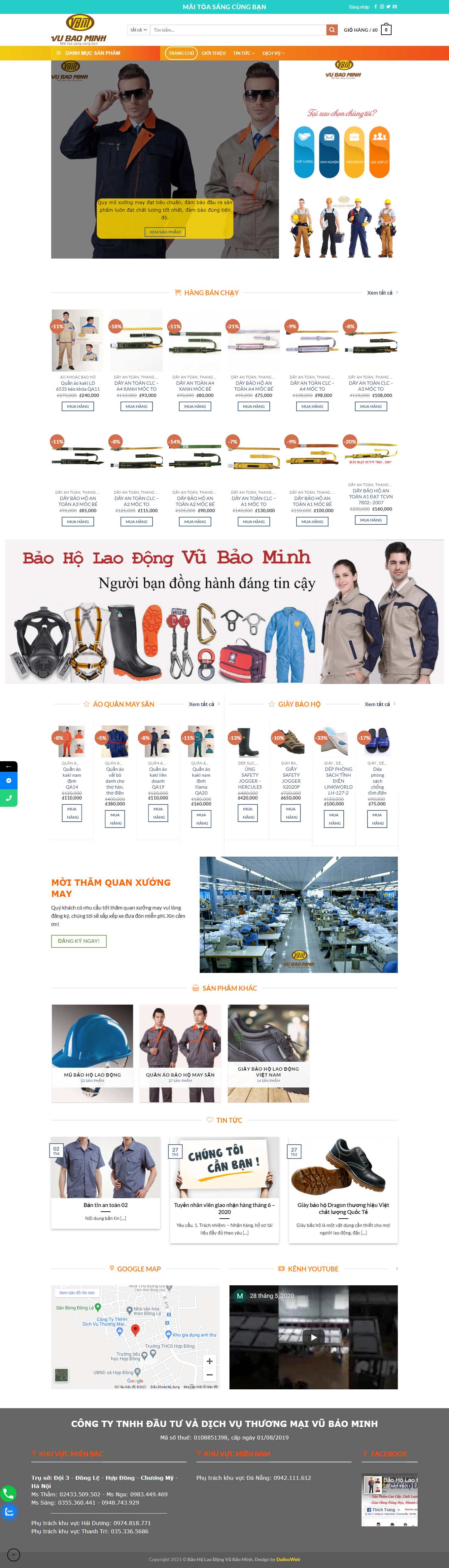 Thiết kế Website web quần áo bảo hộ - baohovubaominhcom