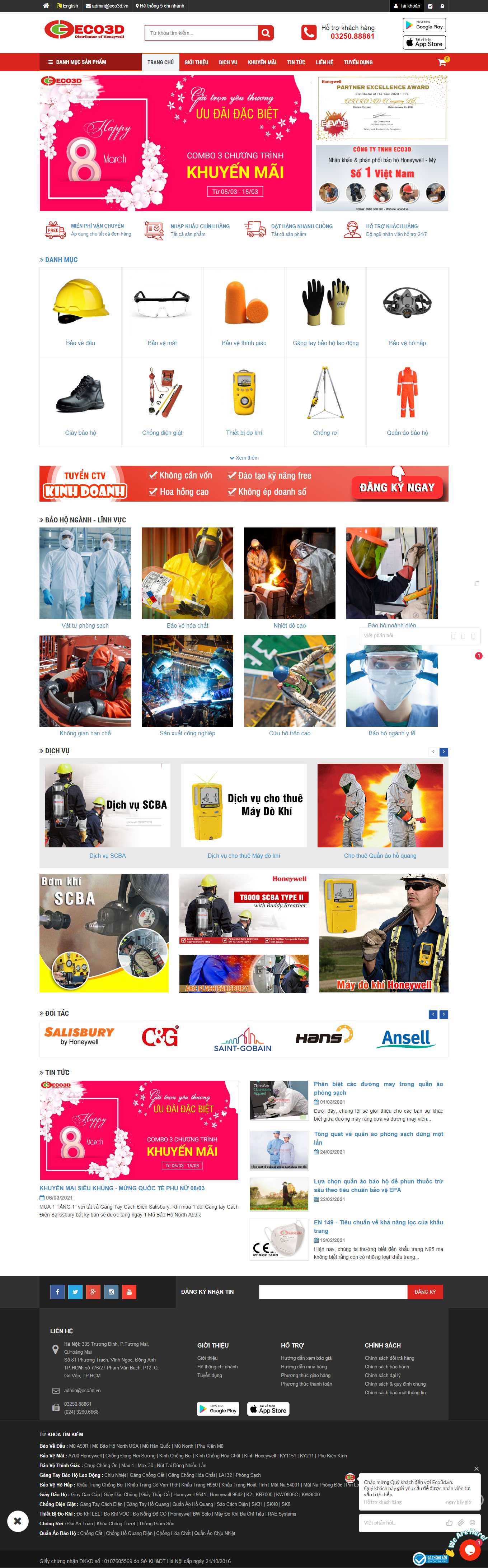 Thiết kế Website web mặt nạ phòng độc - eco3dvn