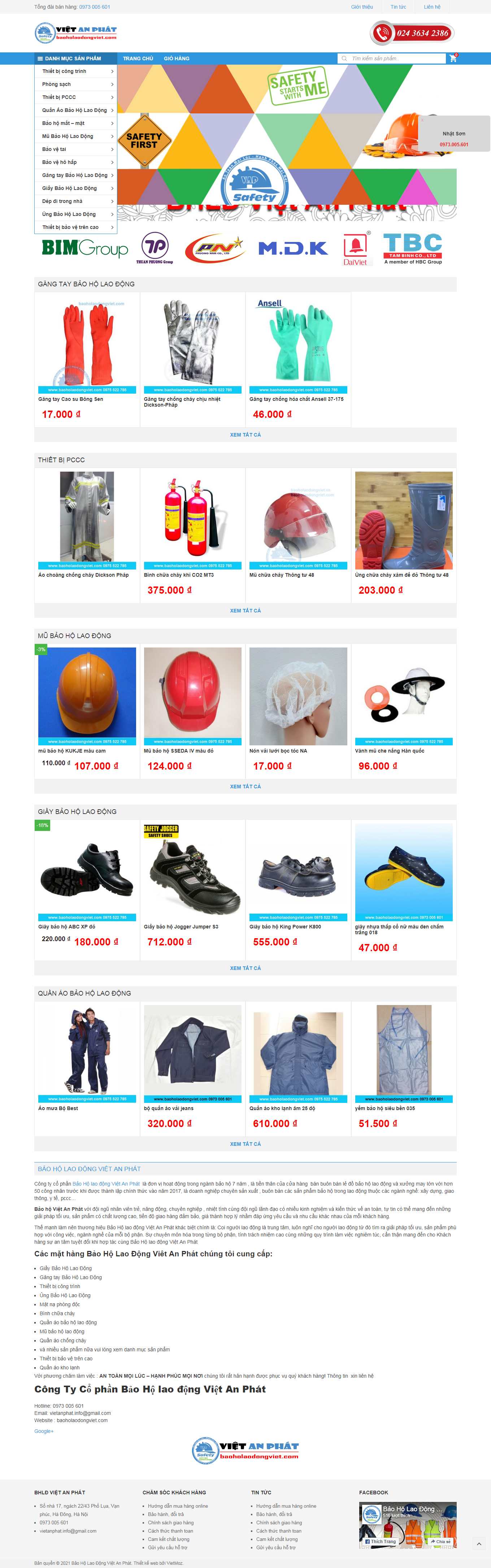 Thiết kế Website web mặt nạ phòng độc - baoholaodongvietcom