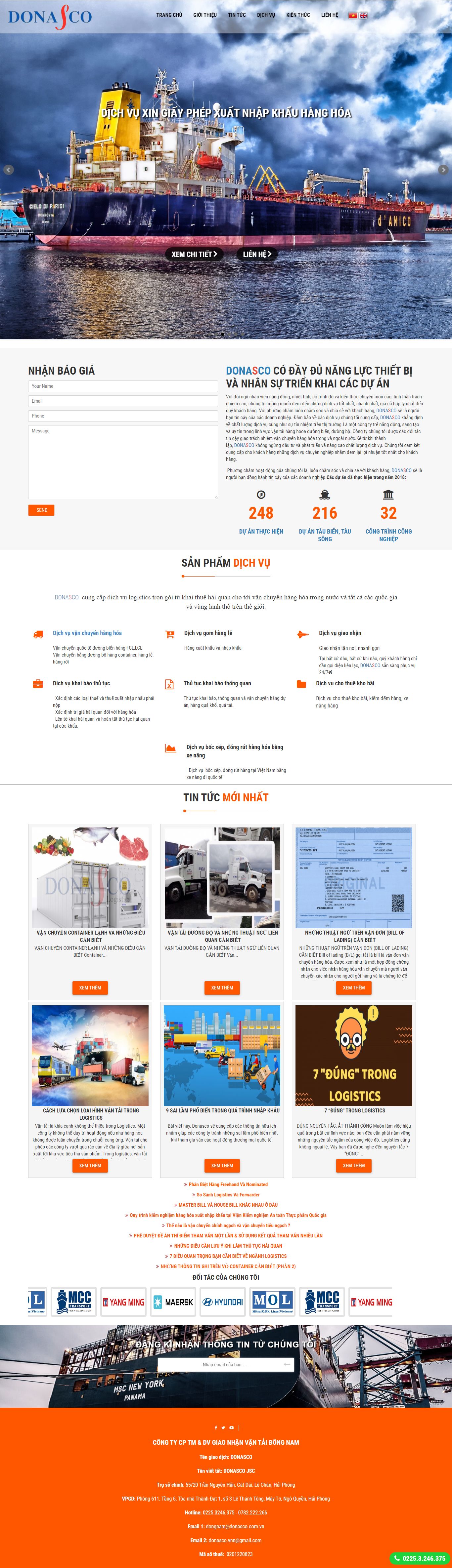 Thiết kế Website web vận chuyển đơn hàng - donascocomvn