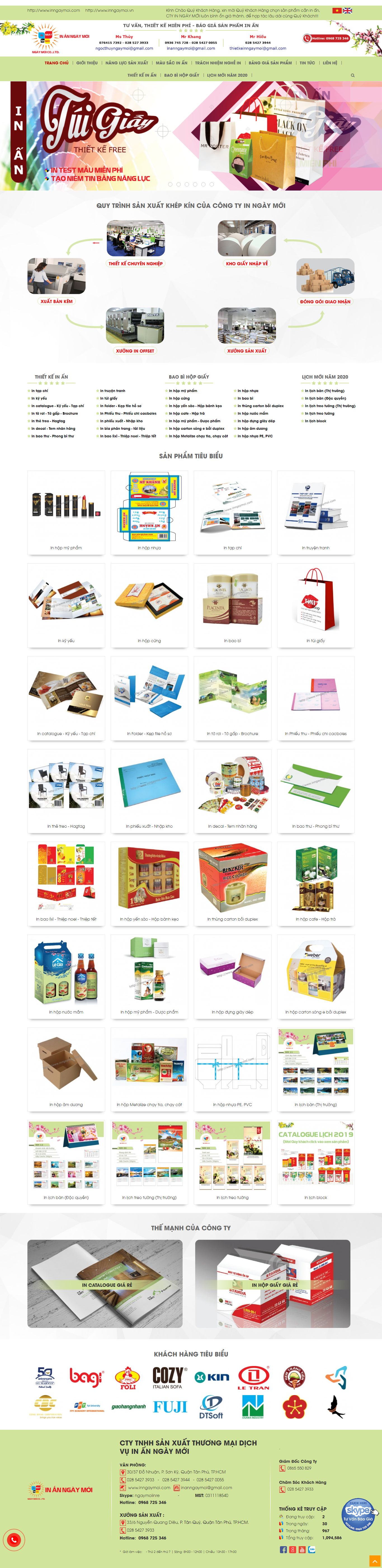 Thiết kế Website web in ấn bao bì - inngaymoicom