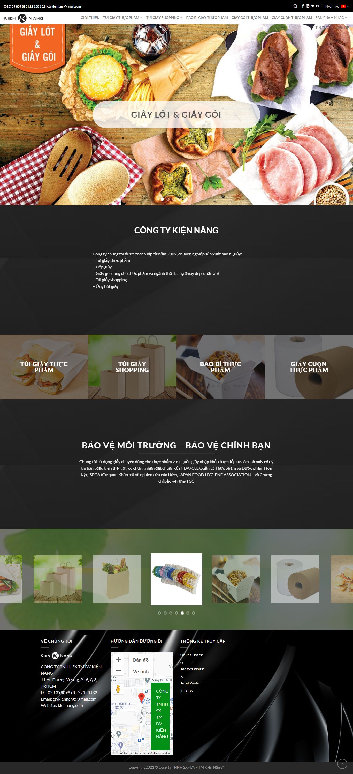 Thiết kế Website web in ấn bao bì - kiennangcom