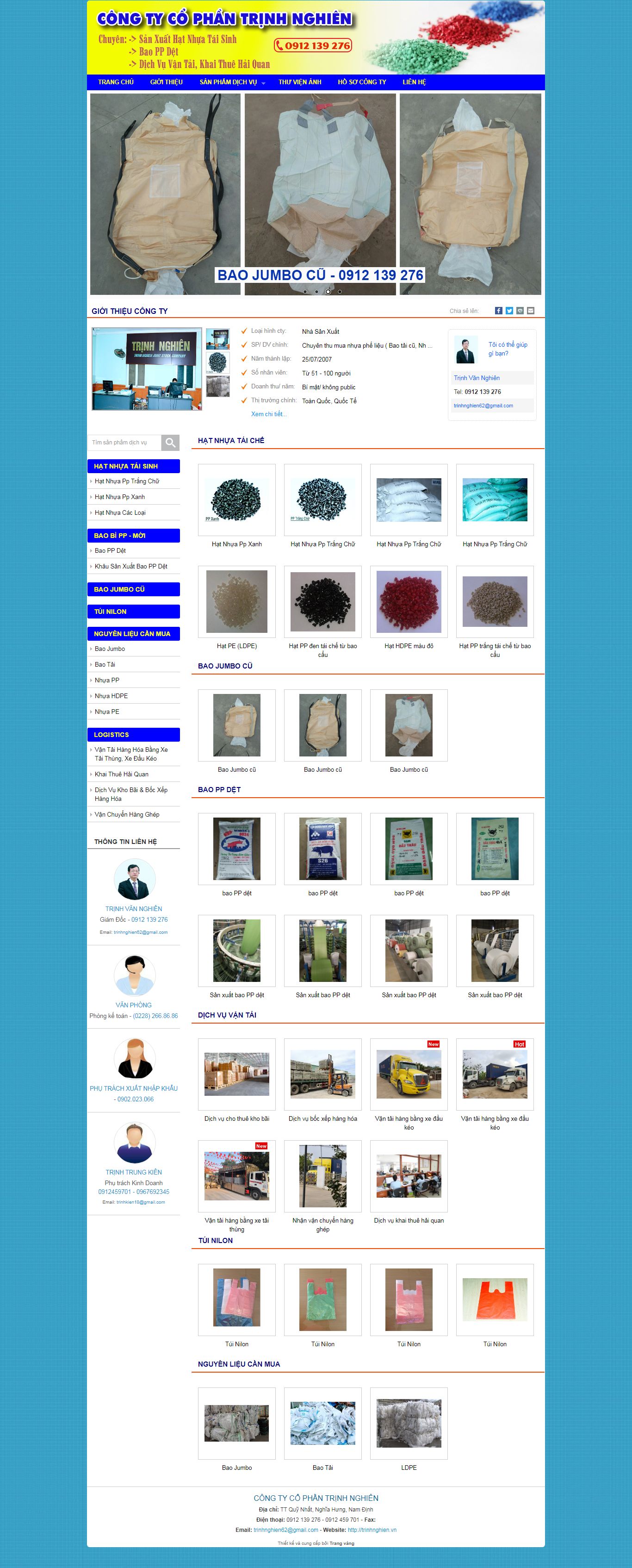 Thiết kế Website web dịch vụ kho bãi - trinhnghienvn