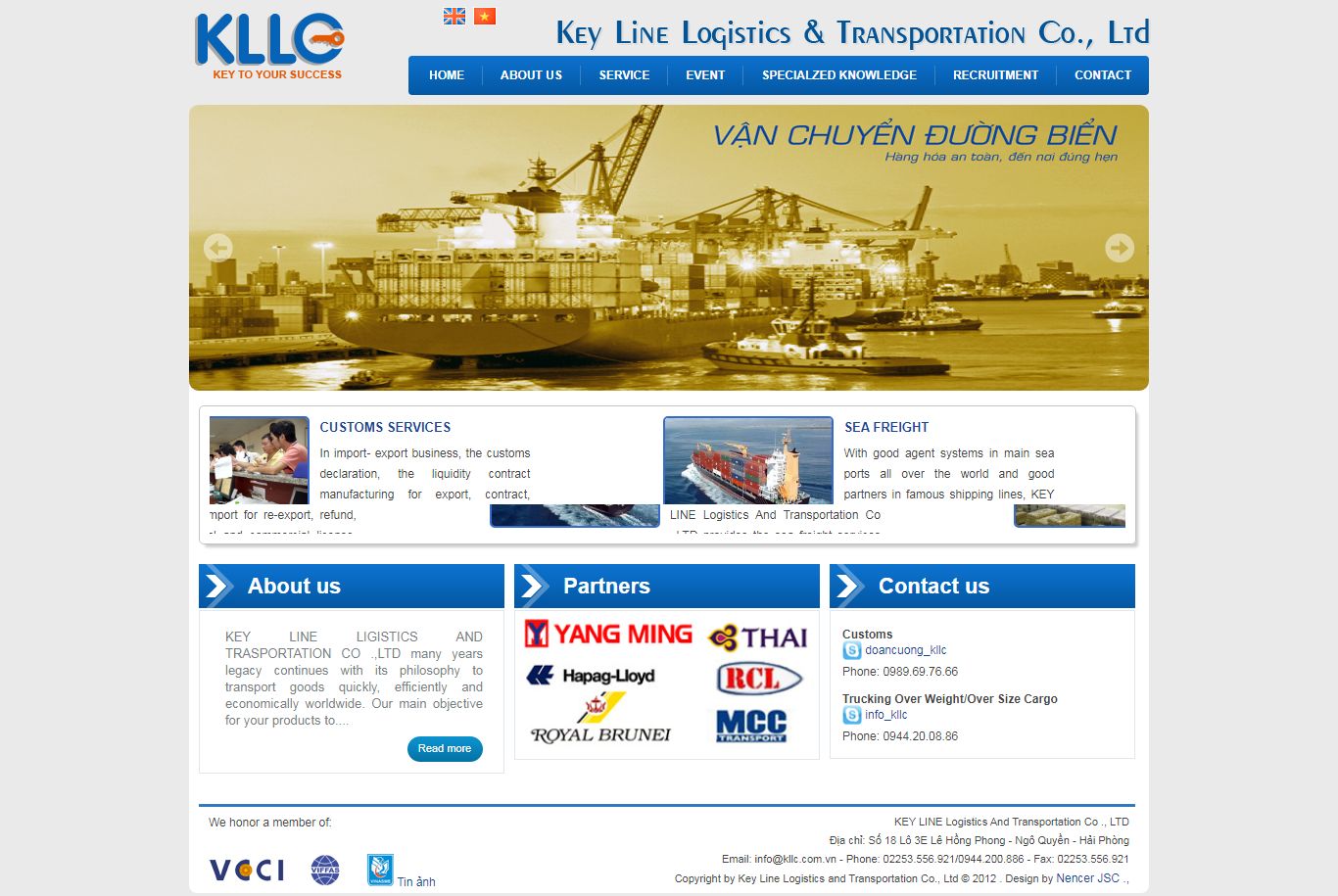 Thiết kế Website web dịch vụ kho bãi - kllccomvn