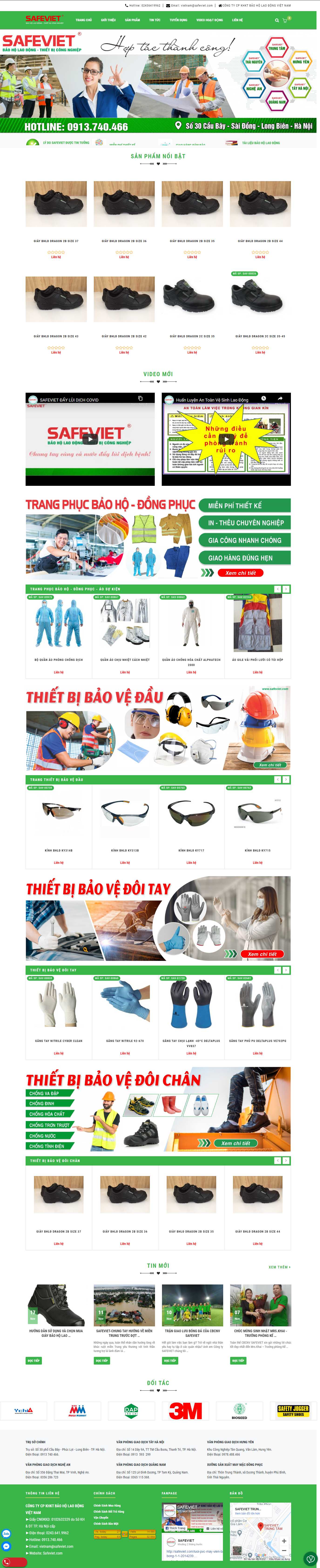Thiết kế Website web mặt nạ phòng độc - safevietcom