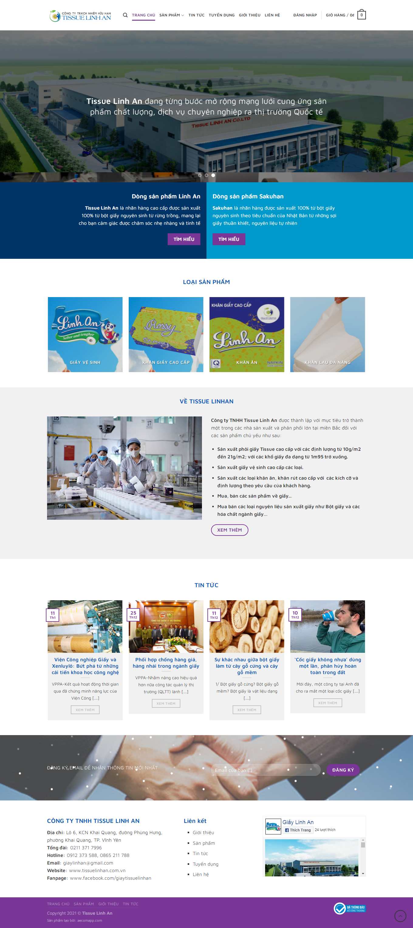 [fastvietnam] Thiết kế Website web bán giấy vệ sinh - giaylinhancomvn