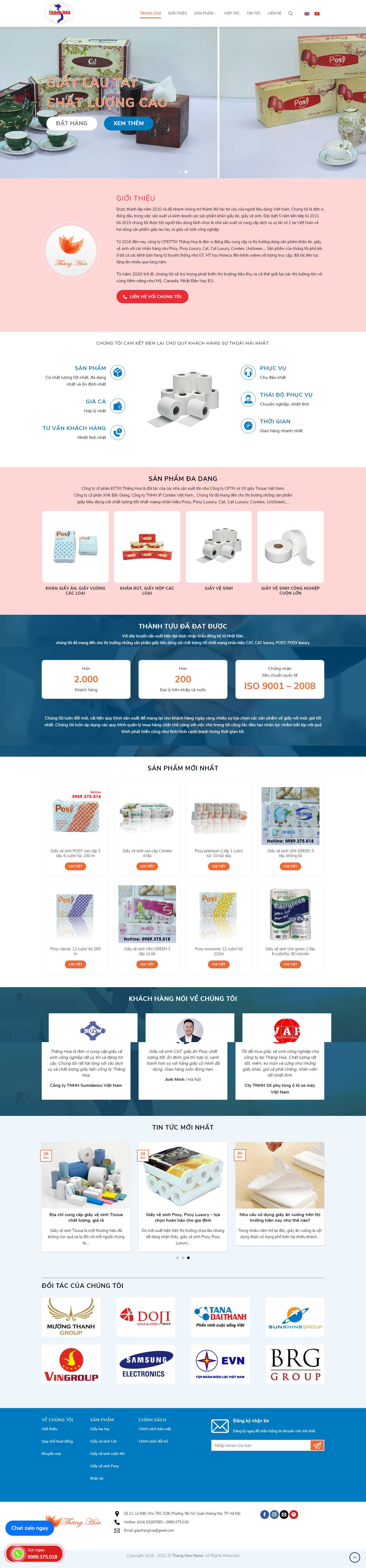 [fastvietnam] Thiết kế Website web bán giấy vệ sinh - thanghoahanoicom