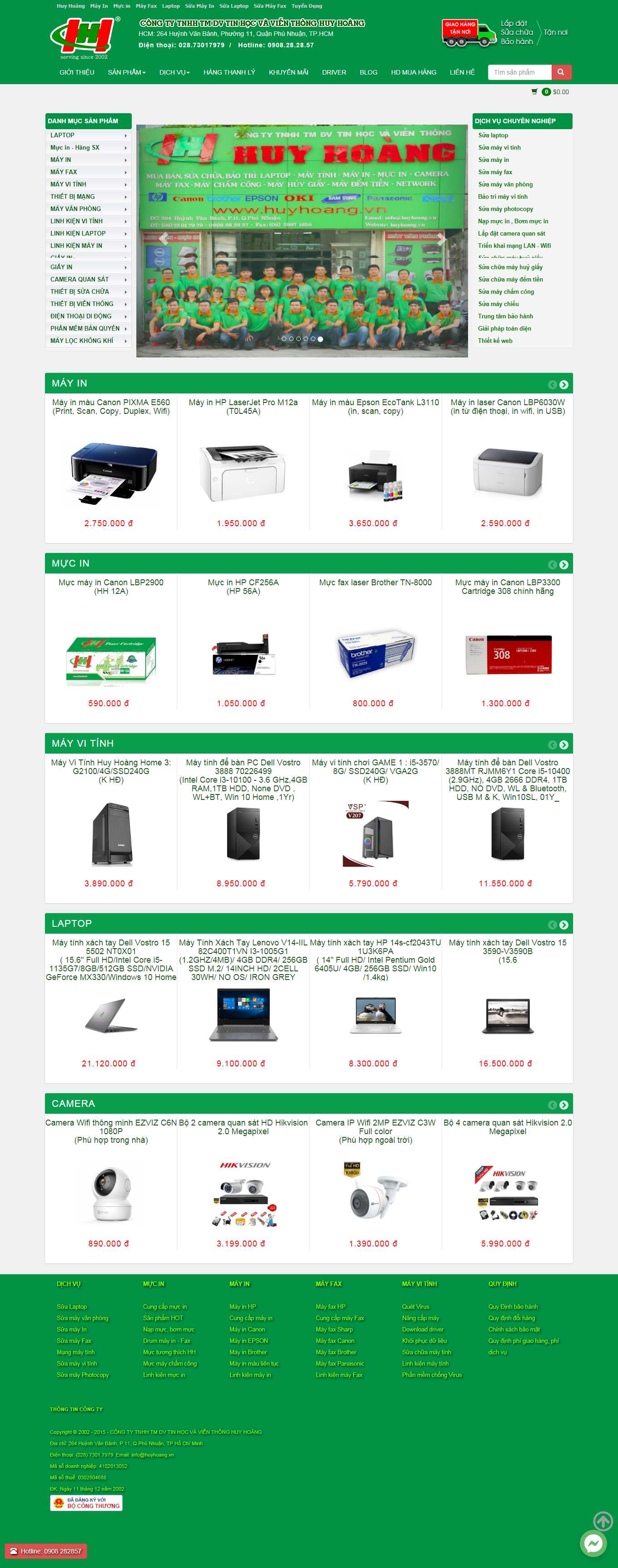 Thiết kế Website web bán máy in - huyhoangvn