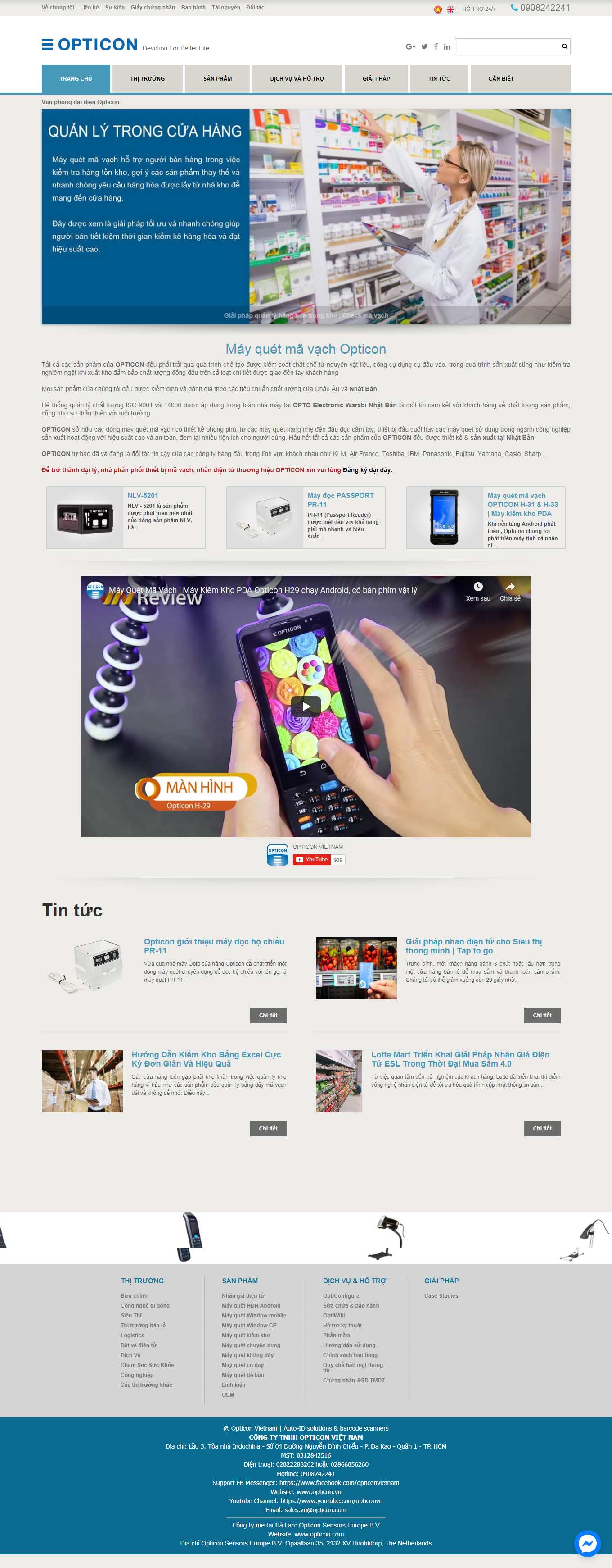 Thiết kế Website web bán máy in - opticonvn
