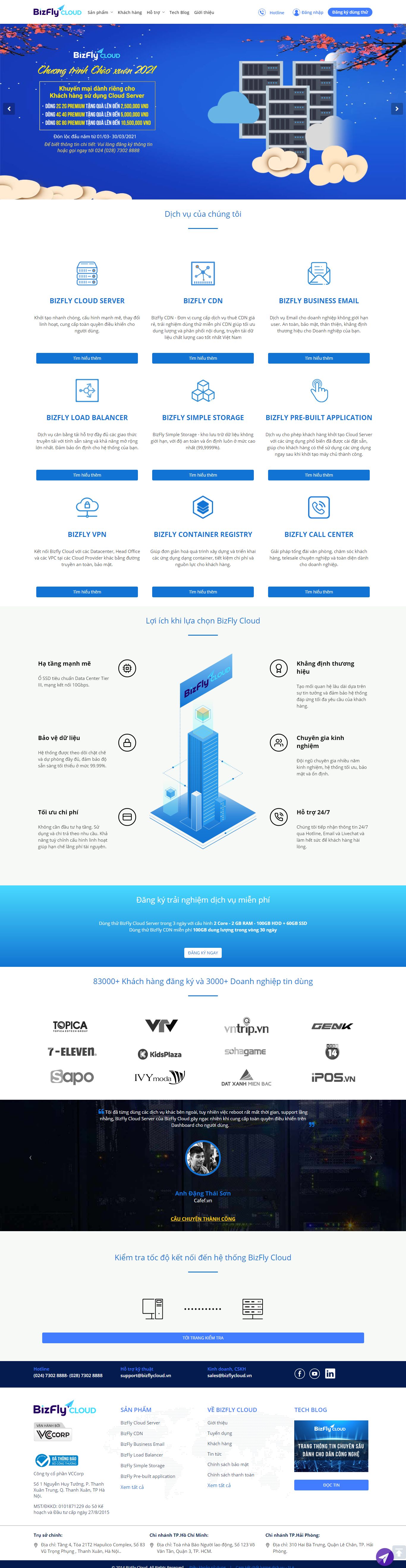 Thiết kế Website web lưu trữ dữ liệu - bizflycloudvn