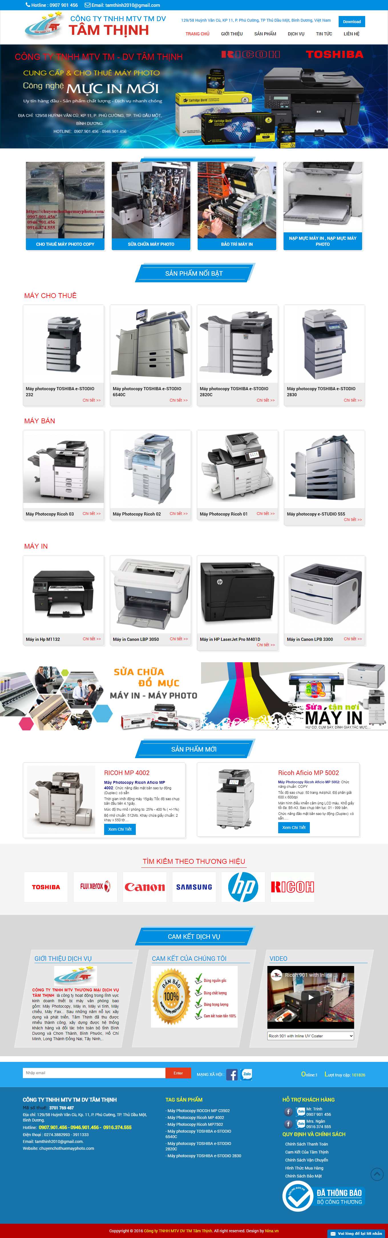 Thiết kế Website web bán máy photo - chuyenchothuemayphotocom
