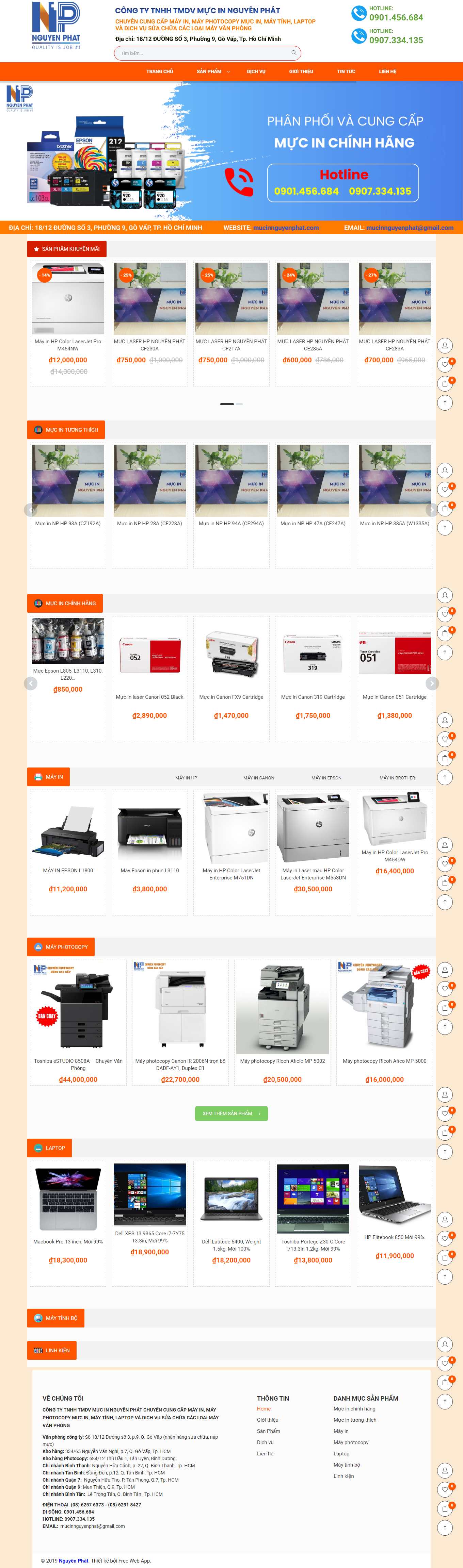 Thiết kế Website web bán máy photo - wwwmucinnguyenphatcom