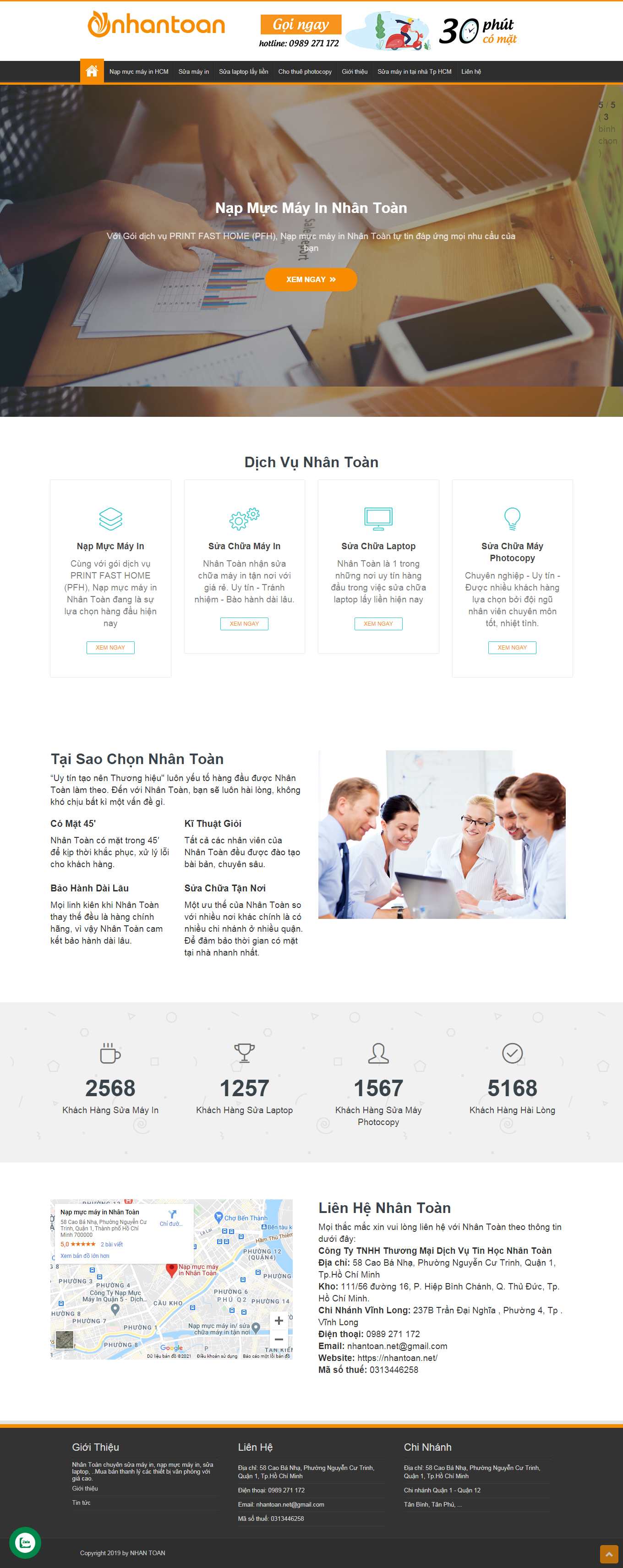 Thiết kế Website web bán máy photo - nhantoannet