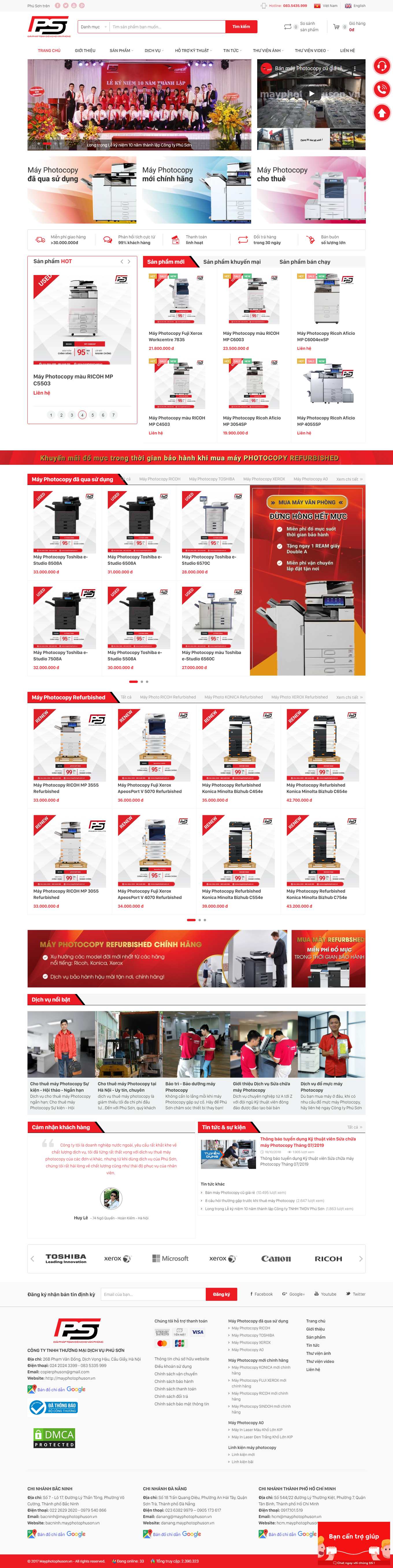 Thiết kế Website web cho thuê máy photocopy - mayphotophusonvn