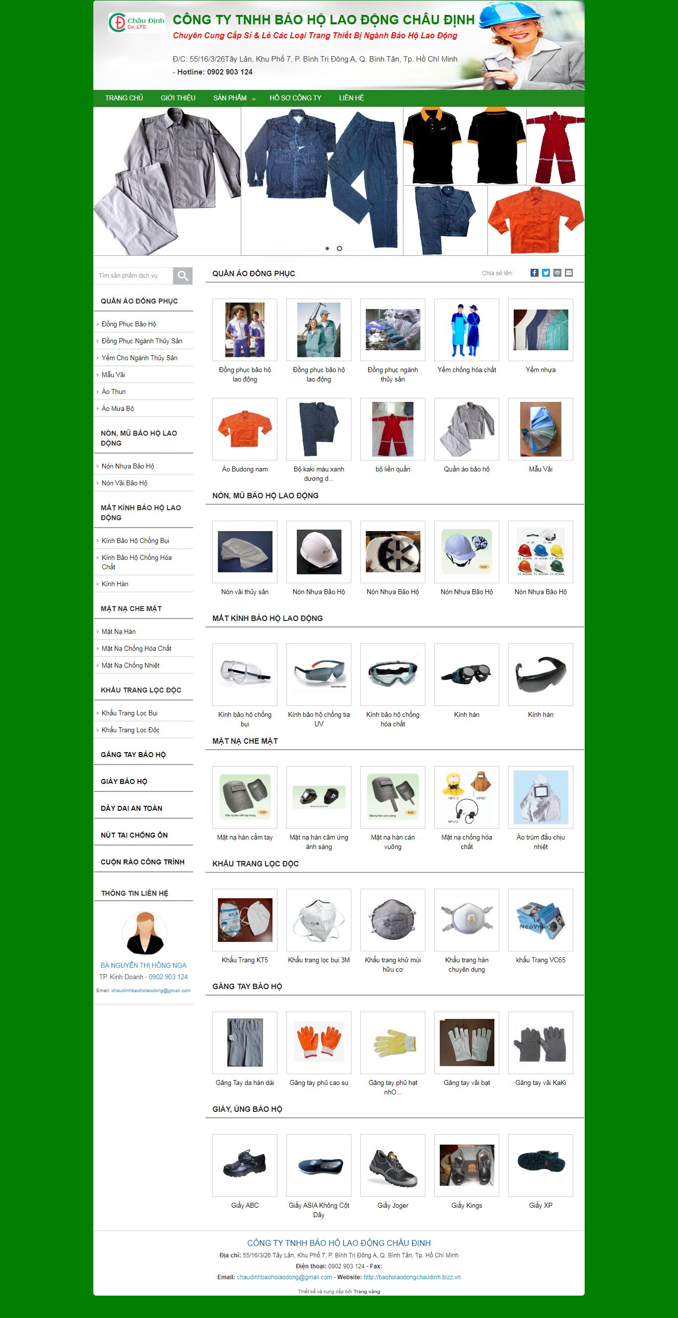 Thiết kế Website web bảo hộ công trình - baoholaodongchaudinhbizzvn