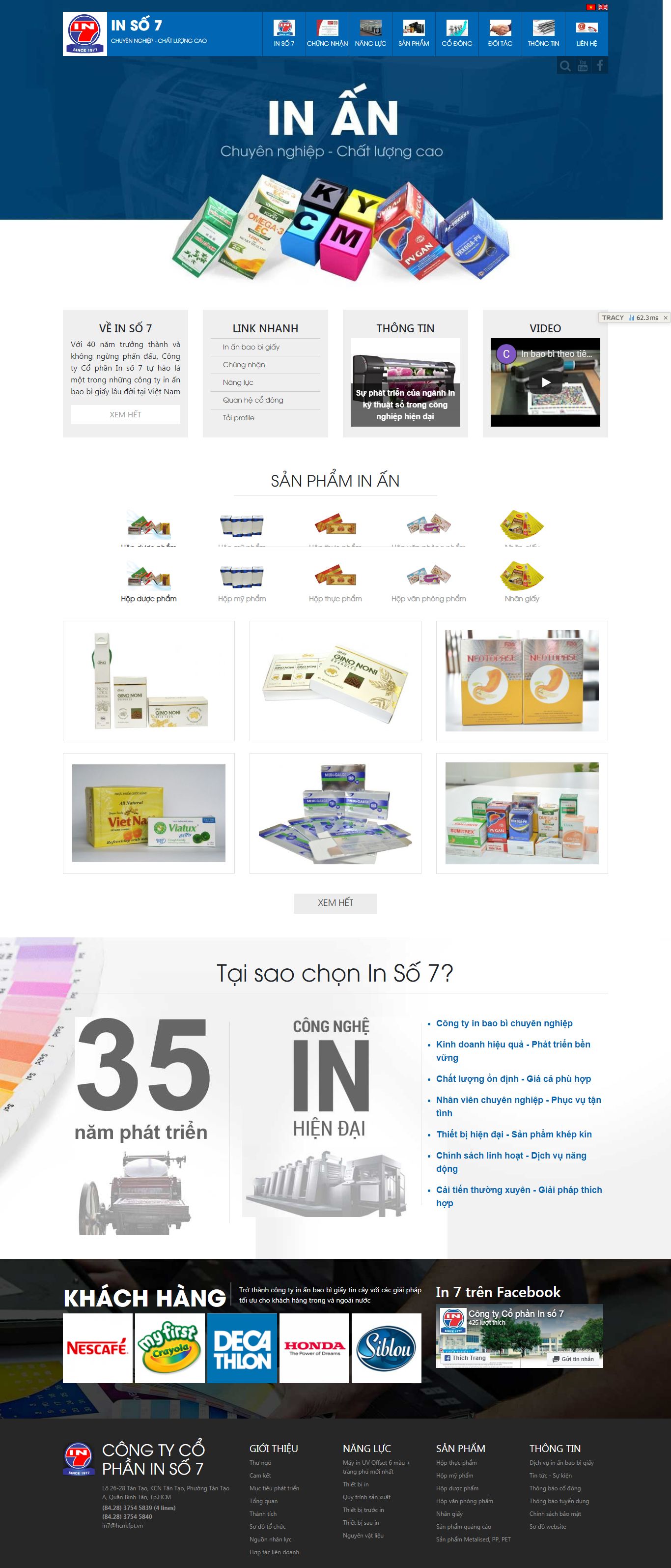 Thiết kế Website web bán bao bì - wwwin7comvn
